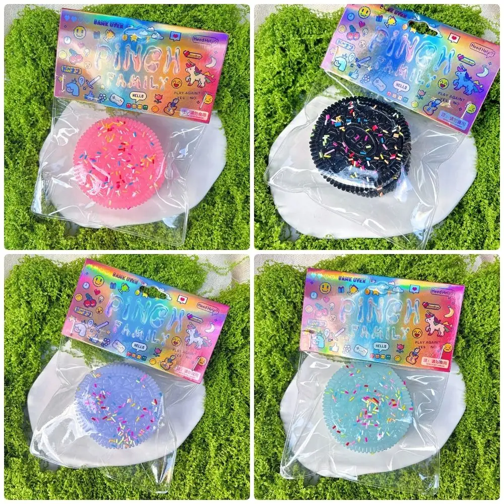 1Pcs Durable New Fidget Biscuit Pinching Toy Stress Relief Big Oreo Squeeze Dessert Toy Super Soft Silicone Stress Relief Toy 4