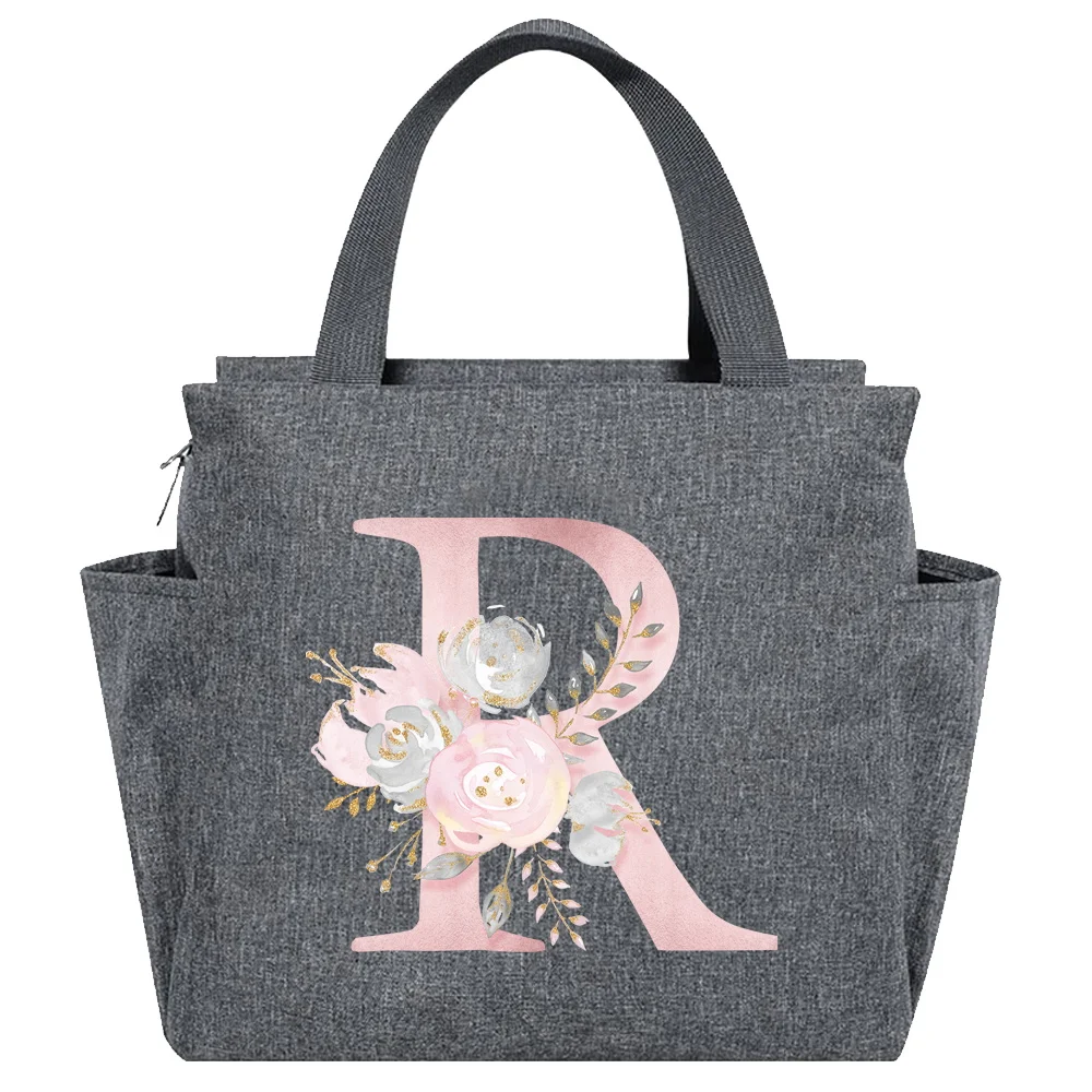 Insulated Canvas Lunch Tote - Thermal Food Picnic Bag