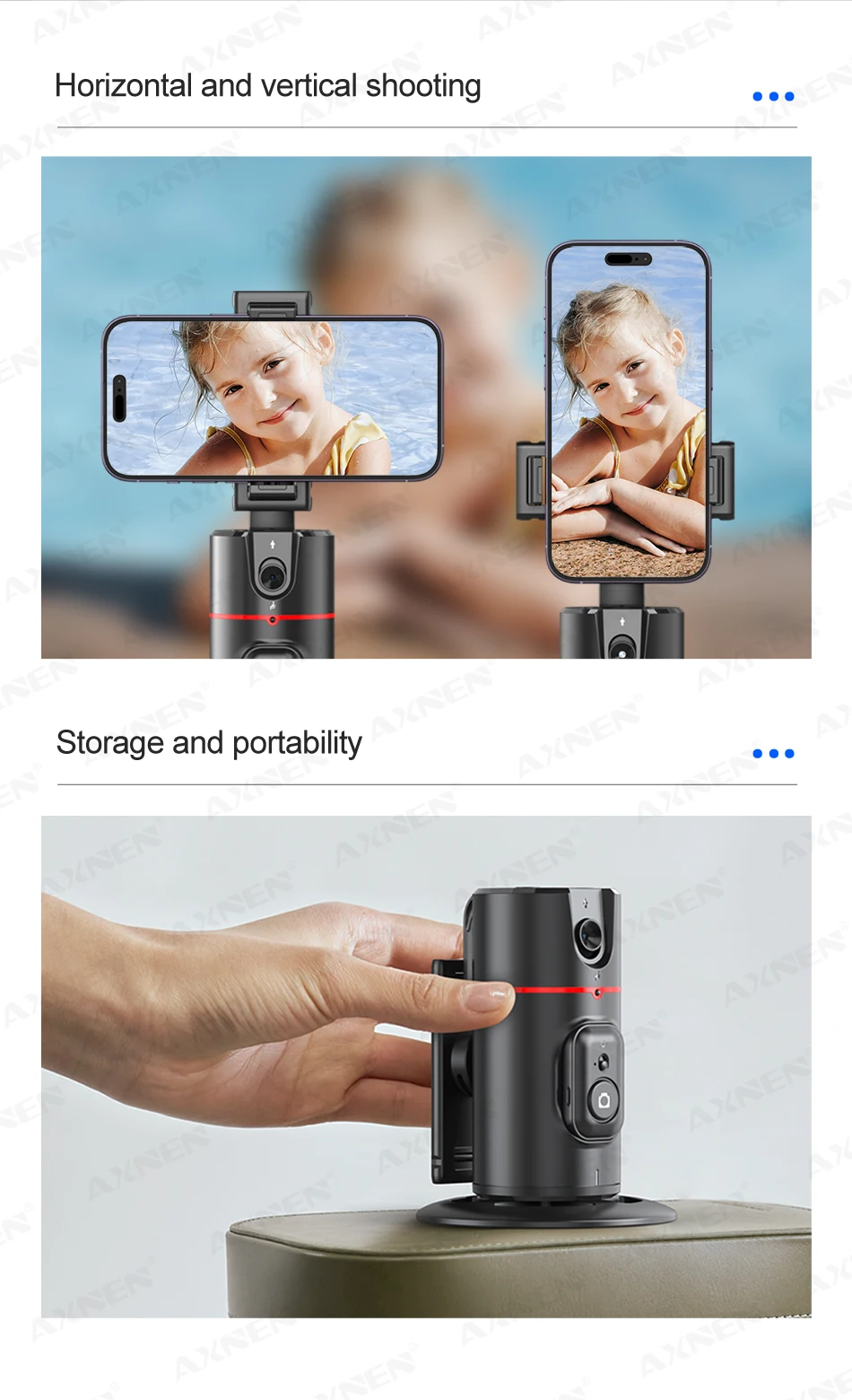 Axnen p02 360 graden smartphone gimbal met afstandsbediening_voghion.com