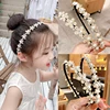White Pearl Flower Hairbands for Kids Girls Cute Princess Non-Slip Hair Hoop Korean Sweet Children Headband Baby Hair Accessorie 1