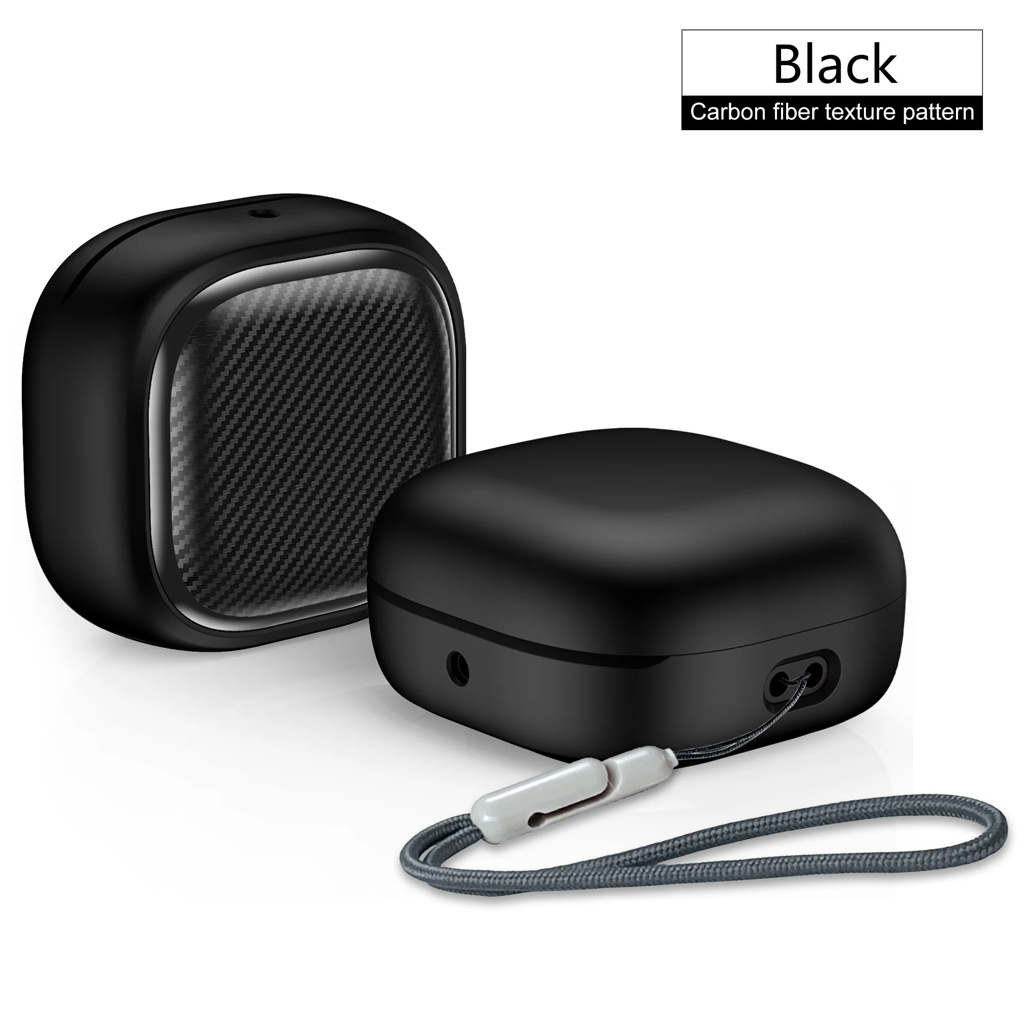 Stylish Fiber Stripes Protective Earbud Case with Lanyard