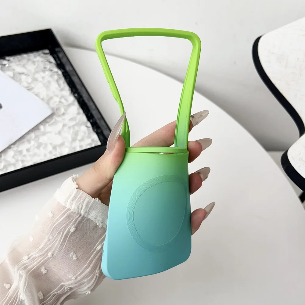 Gradient Liquid Silicone Magnetic Shockproof Phone Case with Wireless Charging Capability