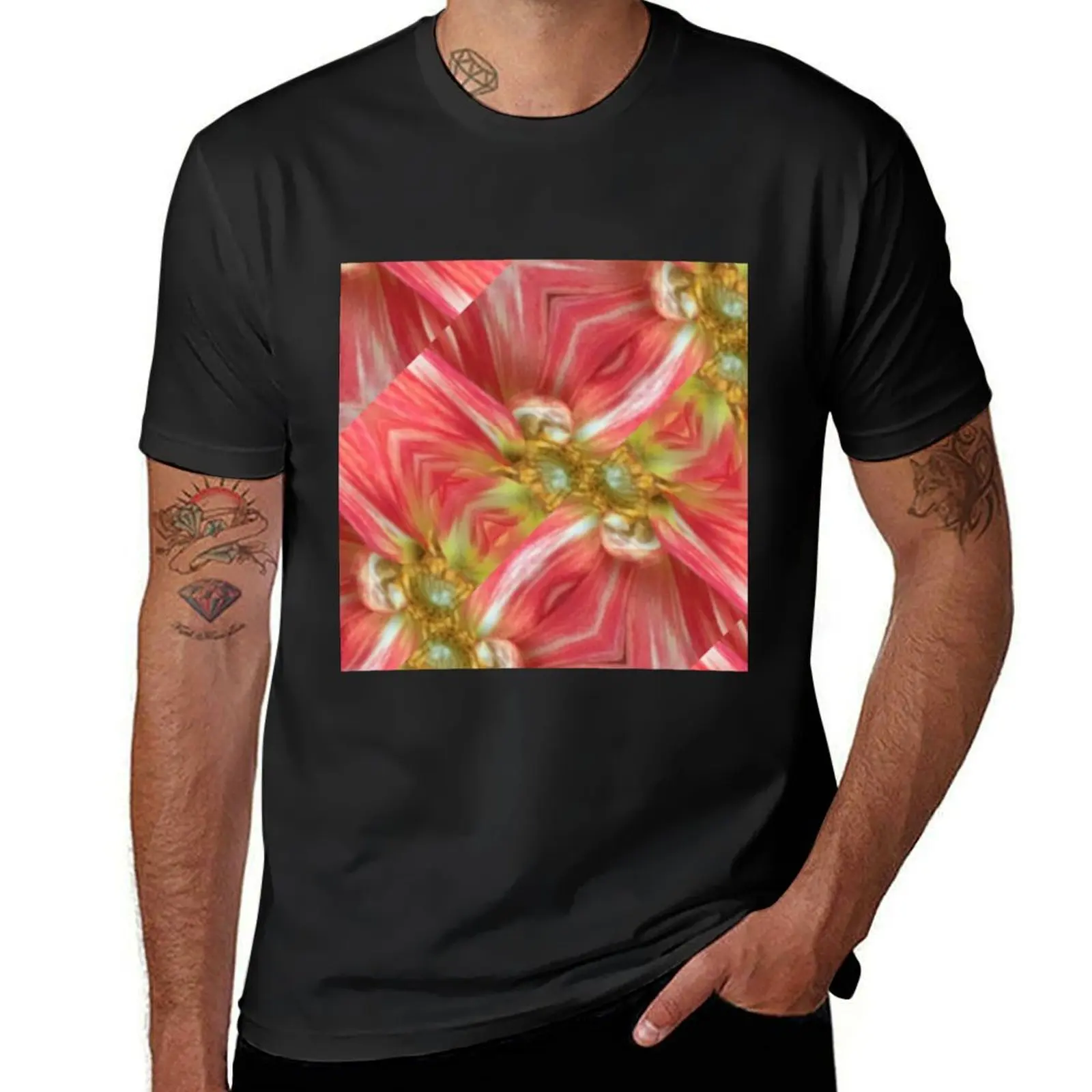 

Spring flowes T-Shirt sweat vintage men graphic t shirts