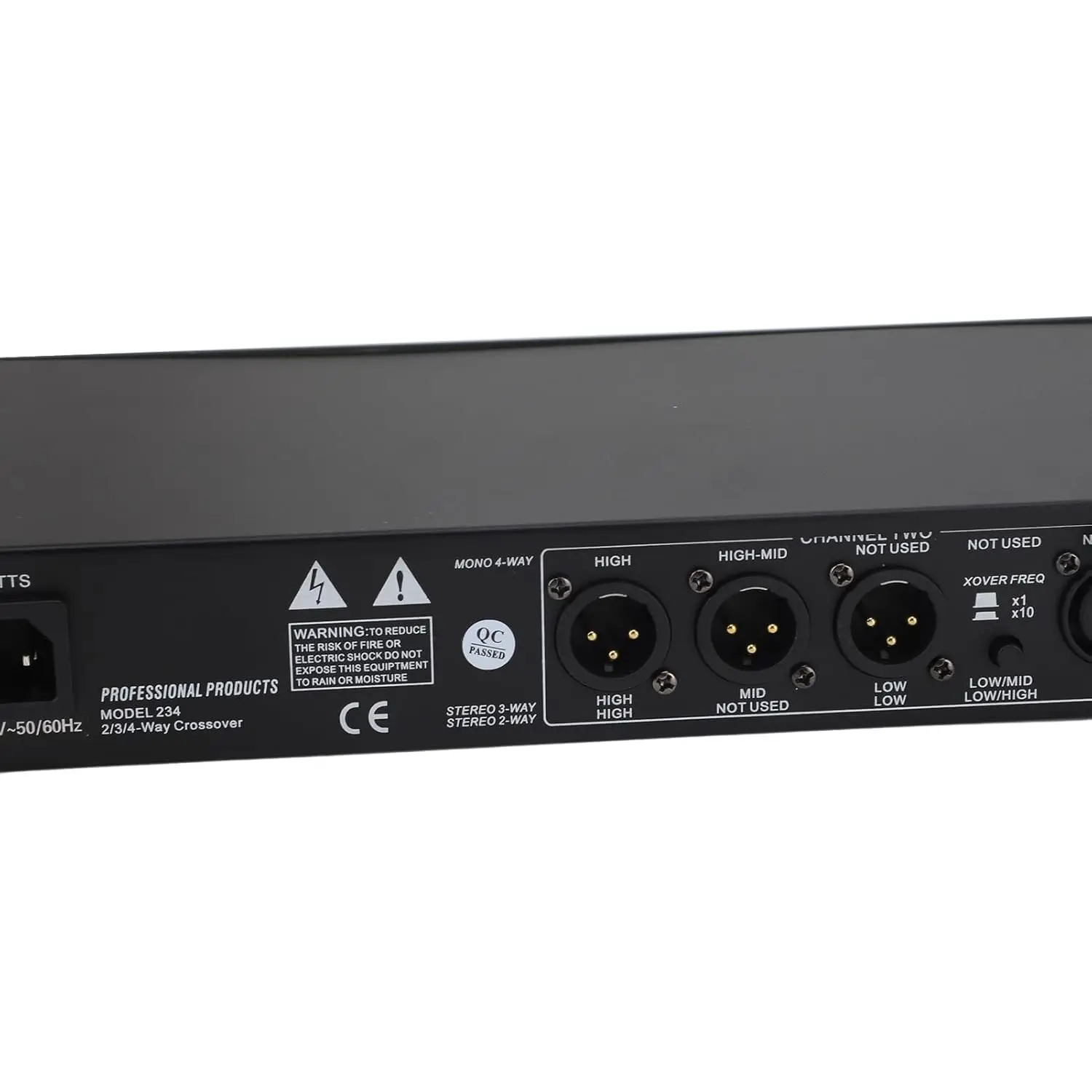 234XL Stereo Audio Peripherals 2/3-Way and Mono 4-Way Crossover XLR Connectors Alloy Material