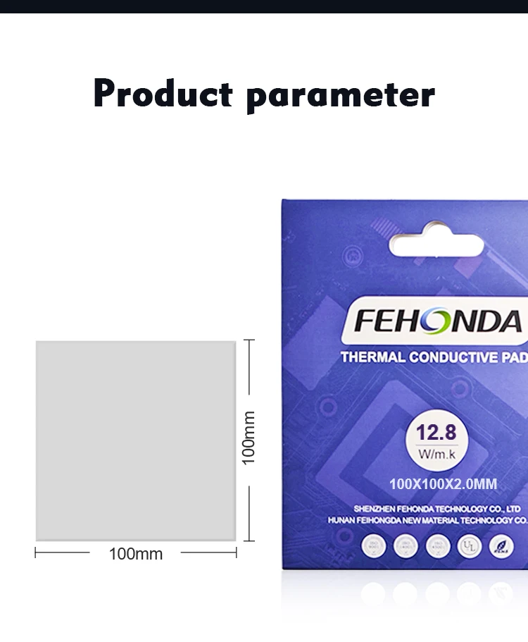 Almofada Térmica Fehonda Original 12.8w 85*45 100*100 mm Ultra-alta Condutividade Térmica Silicone Almofada Térmica para Gpu Cpu Placa de Vídeo - Imagem 6