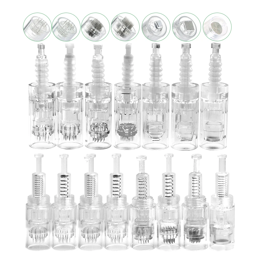 Microneedling Electric Derma Pen Needles 100/50/10PCS Bayonet/Screw Cartridge 9/12/36/42 pin / Nano For Auto Microneedle Needles