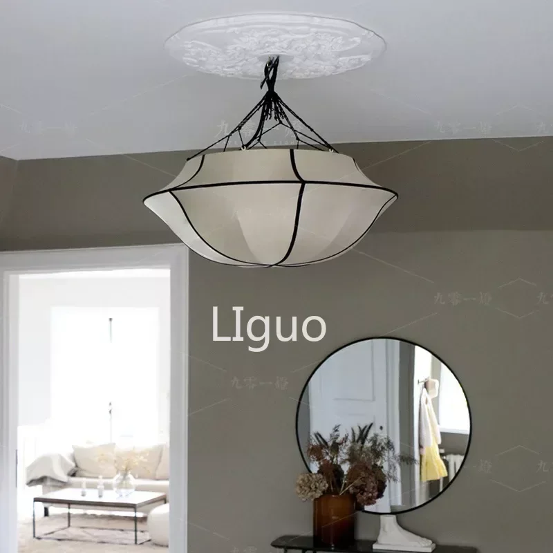 

Скандинавская ретро-люстра в ретро стиле, французская средневековая лампа для гостиной, спальни, столовой, комнатной, чайной, подвесной декоративный светильник