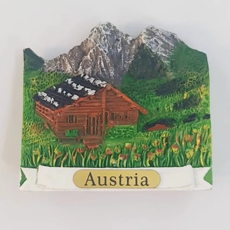 Magnete Frigorifero 3D Svizzero Casa Sulla Neve In Resina Fatto A Mano Souvenir Viaggio