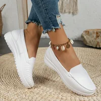Autumn New Nurse Shoes Women Comfortable Soft Sole Breathable Non-slip Flat Heel Thick Sole Work Small White Single Shoes 1