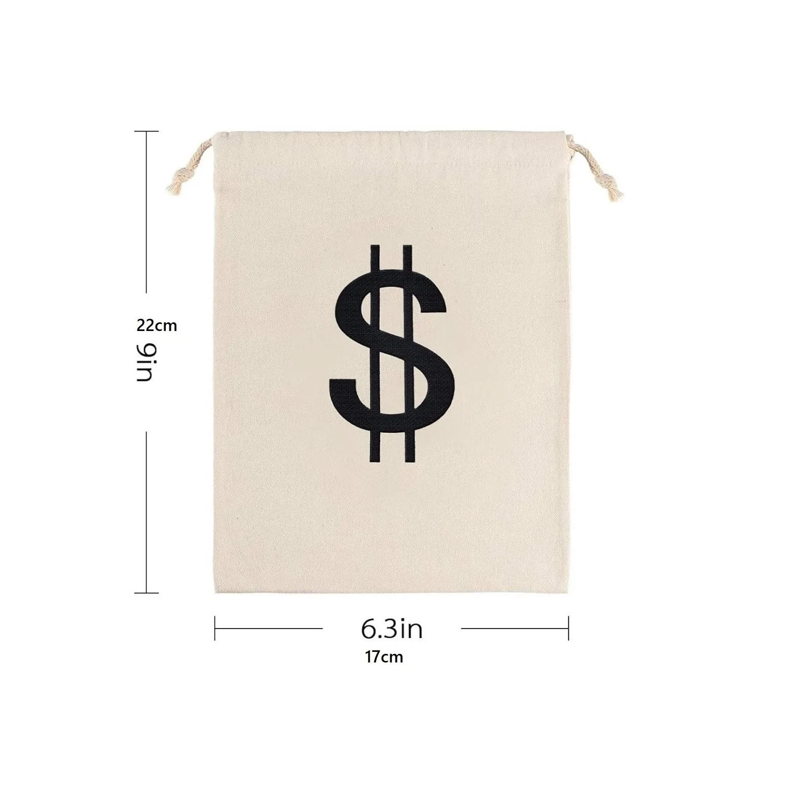 Linen Candy Gift Bag Creative Dollar Printing New Year Christmas Tree Decorative Hanging Money Bags Drawstring Coin Bags 2