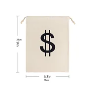 Linen Candy Gift Bag Creative Dollar Printing New Year Christmas Tree Decorative Hanging Money Bags Drawstring Coin Bags 2