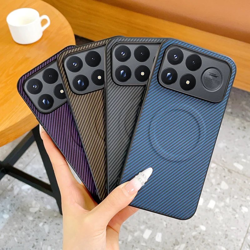 Xiaomi POCO F9 Ultra Soft Silicone Carbon Fiber MagSafe Protective Back Cover