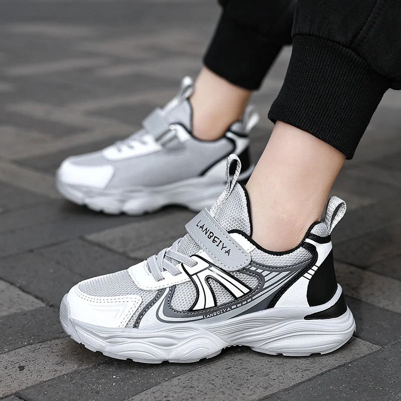 New Boy Girl Shoes Hot Selling Breathable Children Sneakers Comfort Soft Running Shoes Classic Simple Color Blocked Casual Shoes