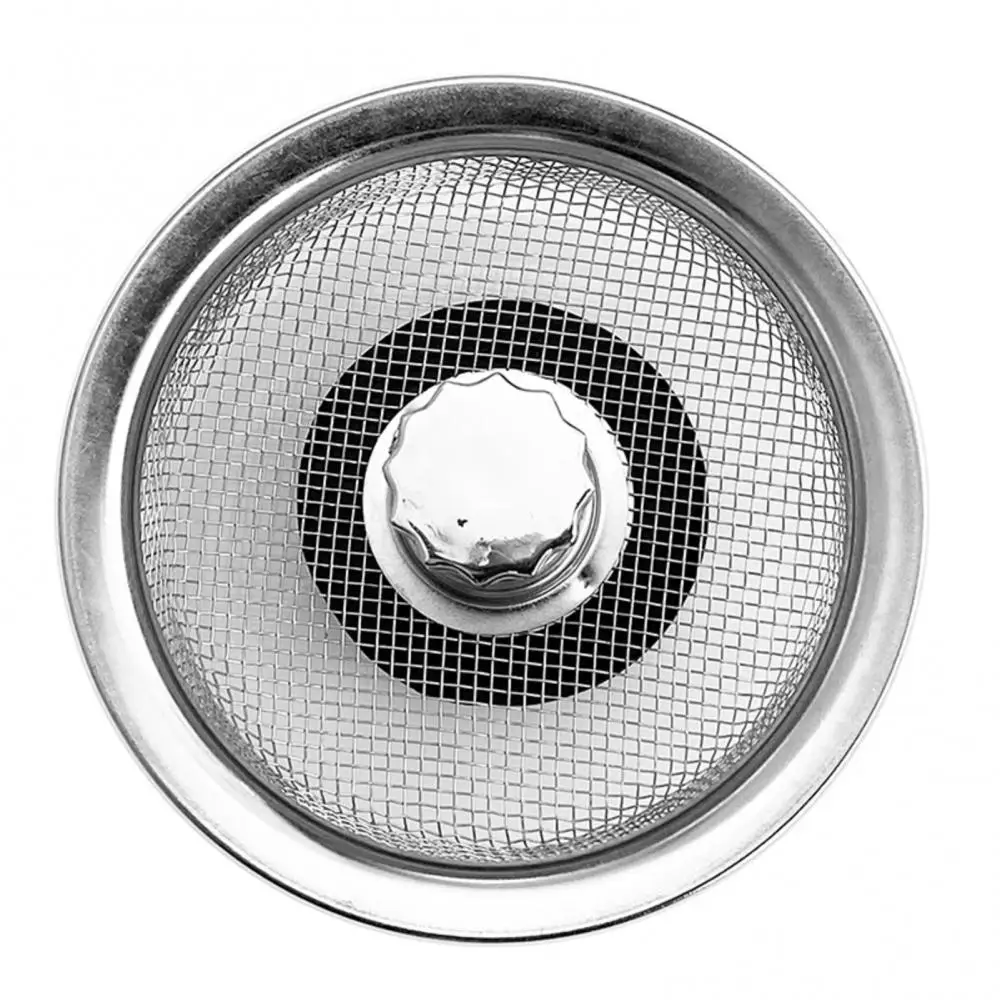 Stainless Steel Sink Filter Plug Debris Garbage Leftovers Processor Water Outlet Anti-clogging Hair Sewer Sink Plug Kitchen Tool