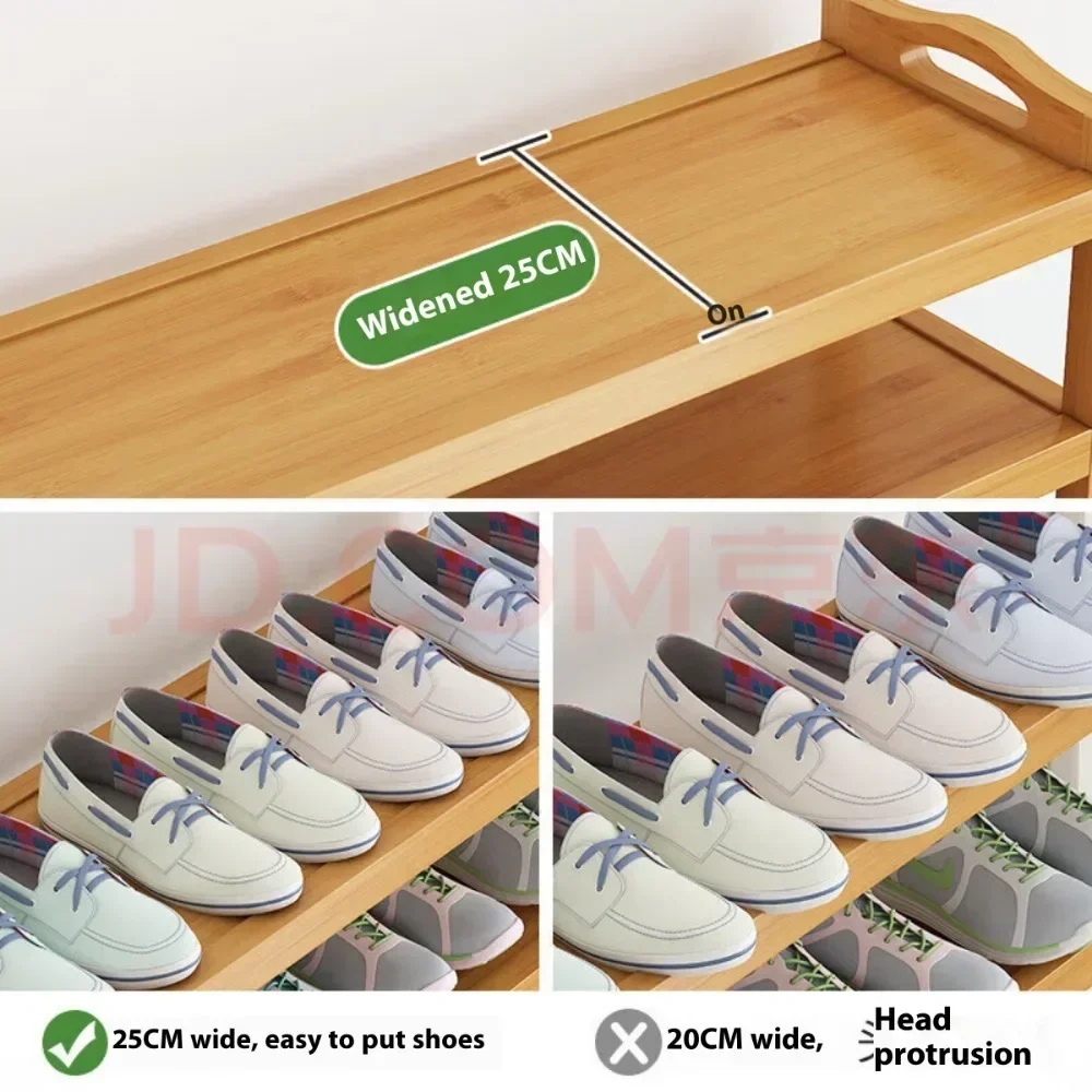 Home Furnishings Bamboo Shoe Rack With 4 Layers And 60 Lengths Living Room Natural Wood Shoe Rack Multilayer Shoes
