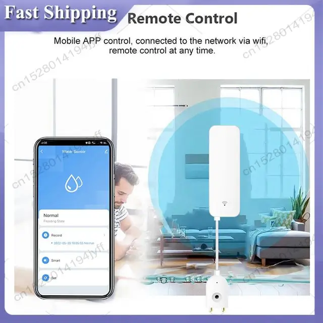 -ABDH Tuya Zigbee Smart Water Leak Sensor Water Overflow Level Detector Security Alarm System Flood Leakage Sensor 4