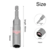 1pc Hex Sockets 80mm Sleeve Nozzles Nut Driver Screwdriver Nut Bolt Drill Bits 1/4inch Hex Socket Wrenches 5.5-19mm Accessories 4