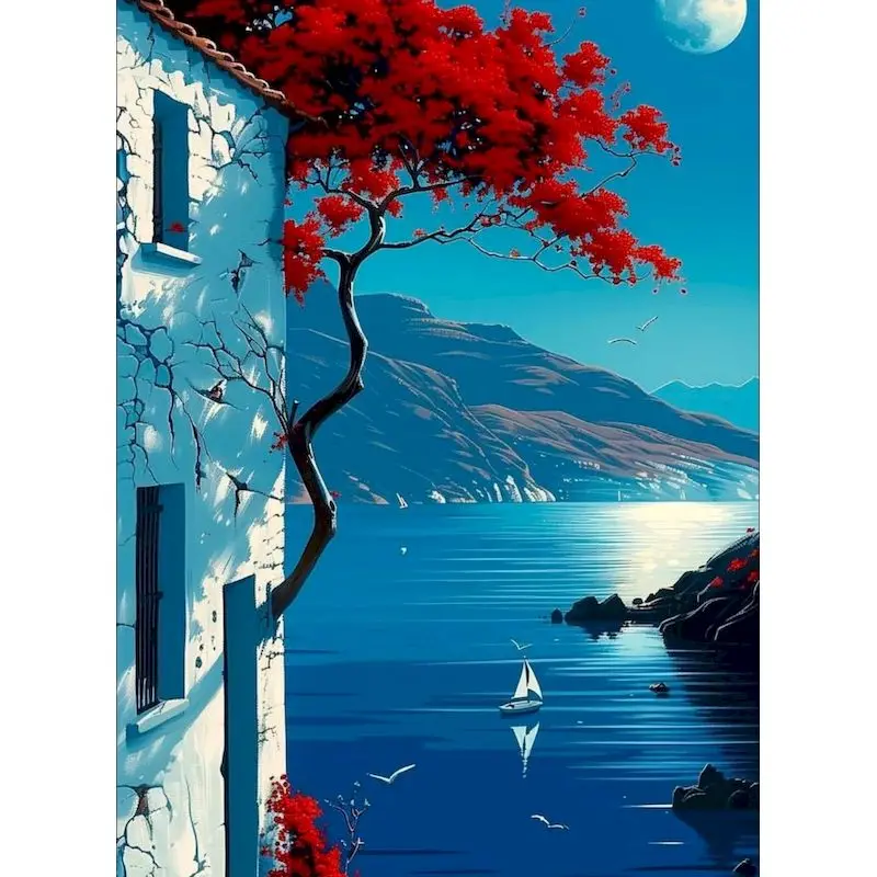 GATYZTORY Paint By Numbers For Adults Children Seaside Town DIY ...