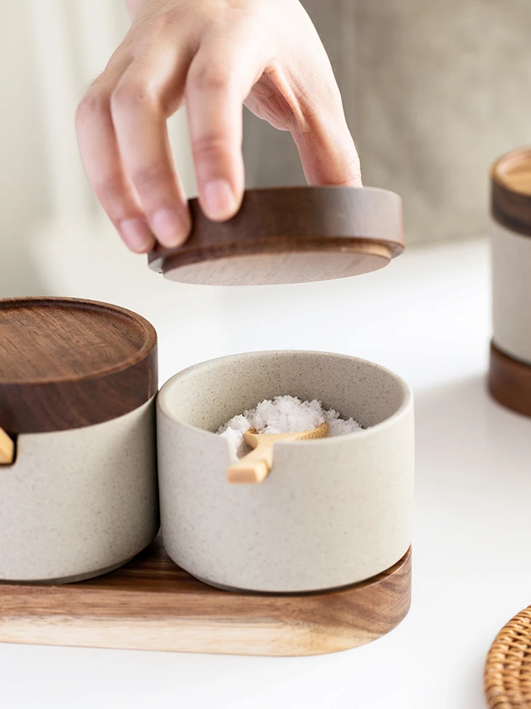 Japanese Vintage Seasoning Jar Three-piece Kitchen Utensils