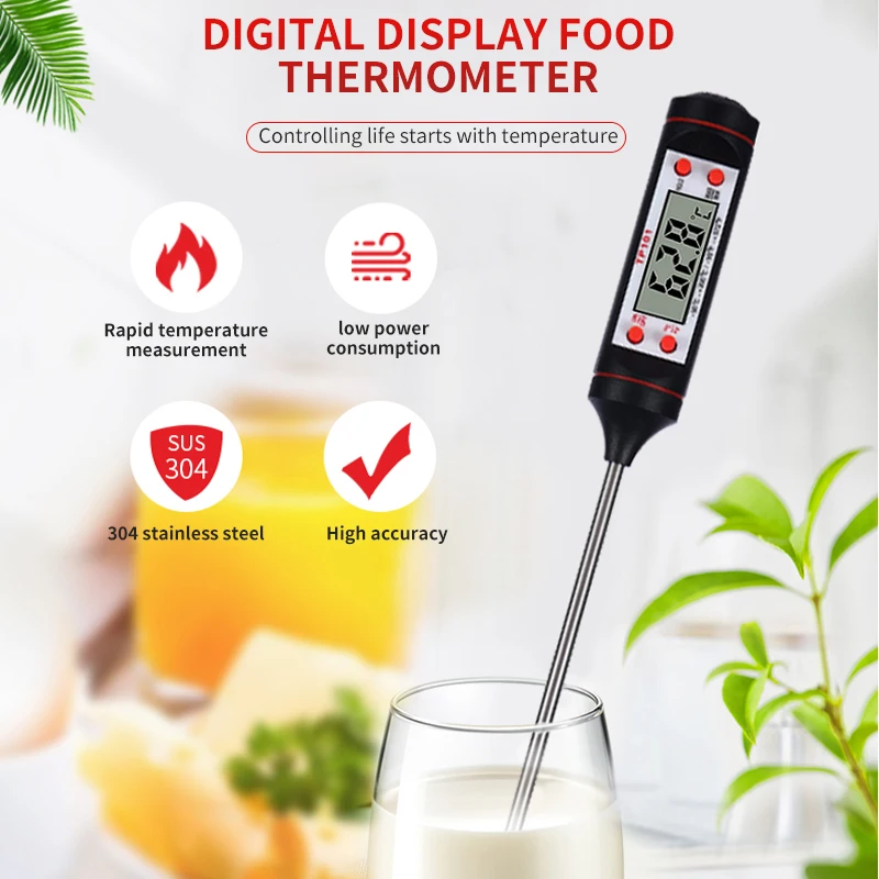 Digital Kitchen Thermometer Meat Water Milk  Temperaure Sensor Meter  Thermocouple - Household Thermometers - Aliexpress