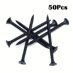 50 - Pack Black Flat Head Carbon Steel Screws - M3.5
