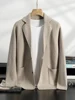 2024 Men's 100% Cashmere Sweater Suit Collar Smart Casual Cardigan Autumn Winter Thick Soft Cashmere Knitwear Sweater Coat 5