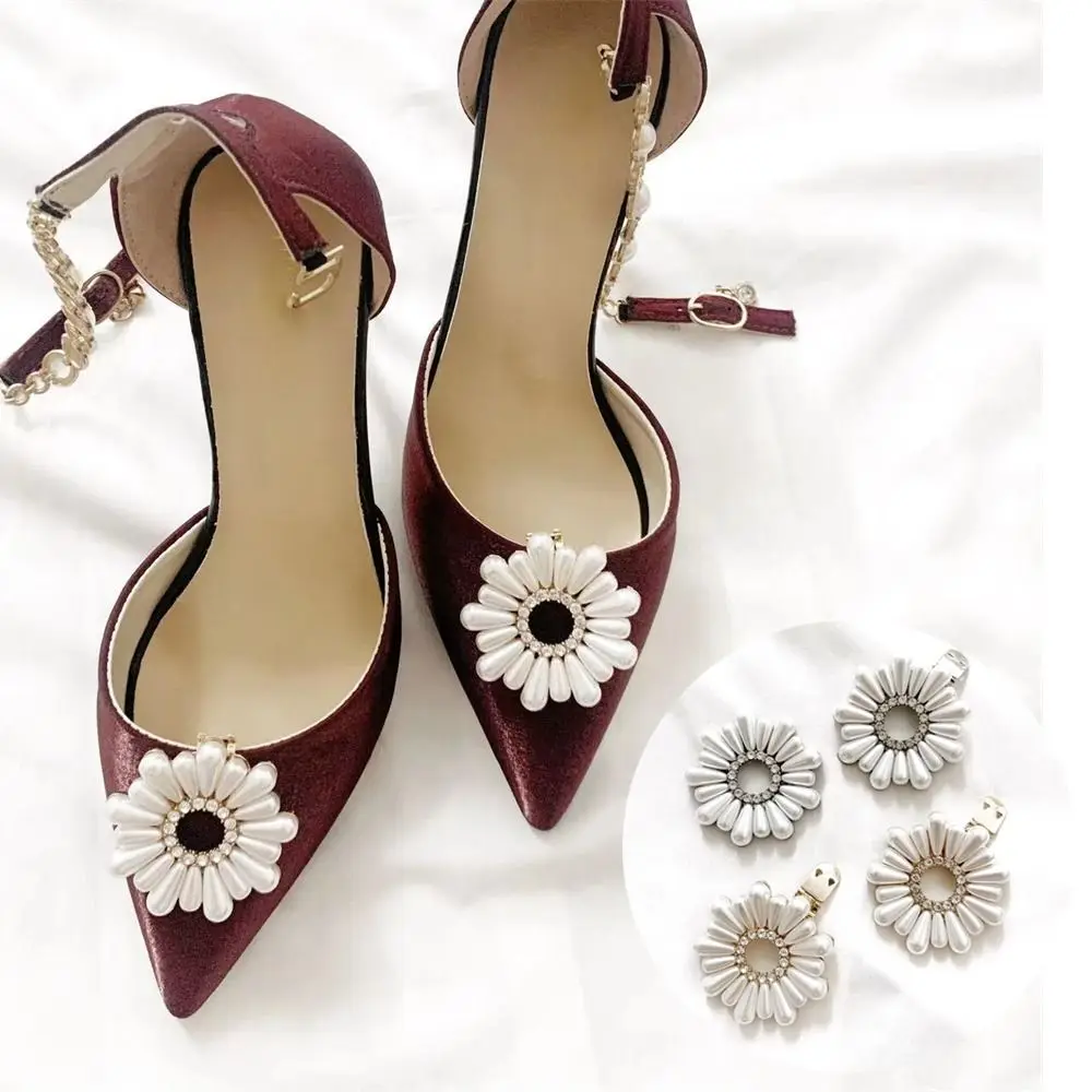 

Модные украшения для обуви, 2 шт., ювелирные украшения на высоком каблуке, блестящие декоративные классические пряжки, зажимы для обуви невесты