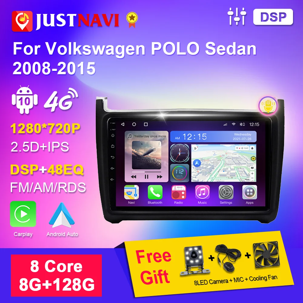 

Car Radio for Volkswagen POLO Sedan 2008-2015 Android Autoradio Carplay Multimedia Video DVD Player Touch Screen Audio for Cars