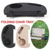 1Pcs Recliner Folding Chair Tray Drink Holder Portable Side Tray Breakfast Black Khaki Beach Chair Cup Holder 4