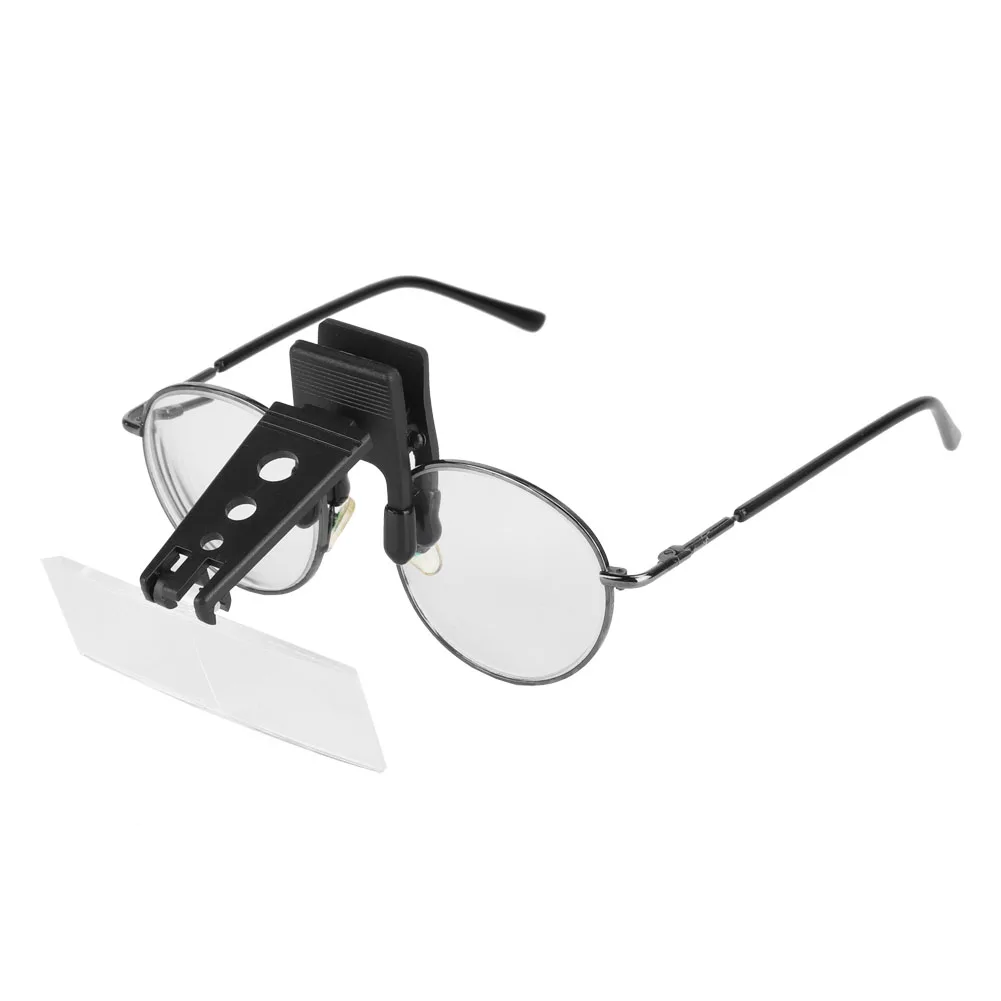 Magnifying glass Clip on Magnifier 1.5x 2.5x 3.5x Magnification Plastic Case Clip on Glasses Type Magnifier