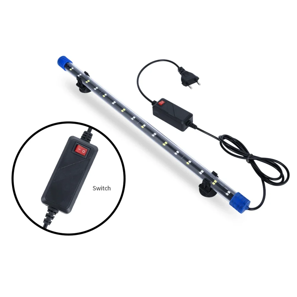 Aquarium Light Aquarium Lamp Aquarium Light LED Waterproof Fish Tank Light Underwater Fish Lamp Aquariums Decor Lighting Plant Lamp 19-49CM EU Power