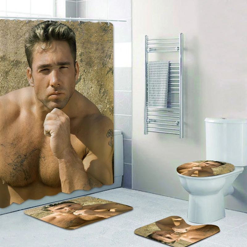 Aniki Billy Herrington Shower Curtains Bathroom Curtain Set Billy Long
