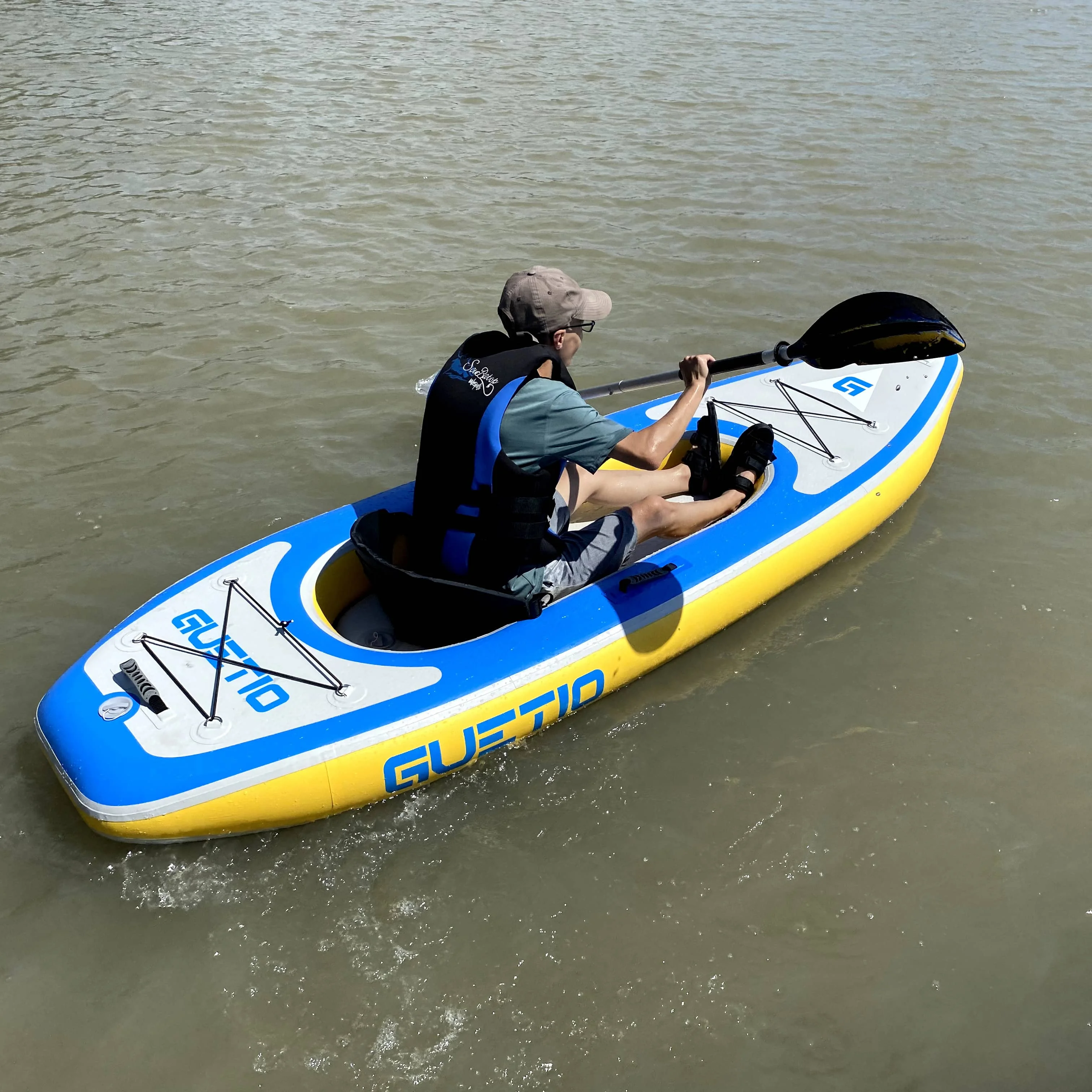 Folding Pedal Foot Fishing Rowing Boat Drop Stitch Kayak Hinchable Inflatable Drift Canoe Boat Kayak