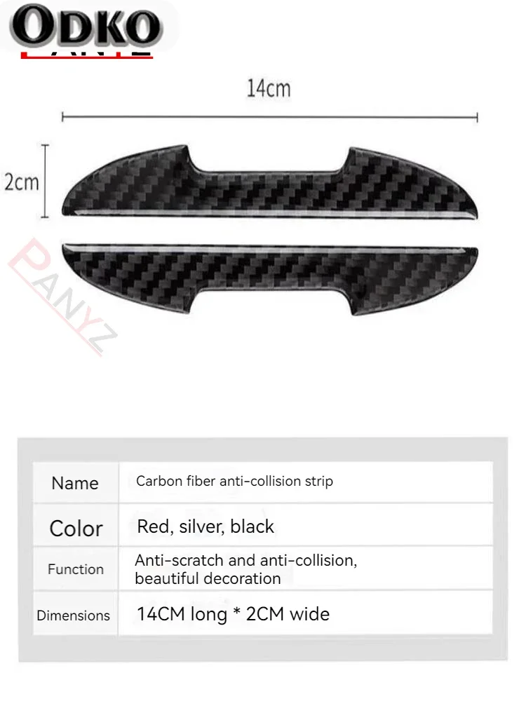 4PCS Protective Strip Car Side Door Edge Carbon Fiber car door edge guards car door stickers Anti-scratch Stick Decorative