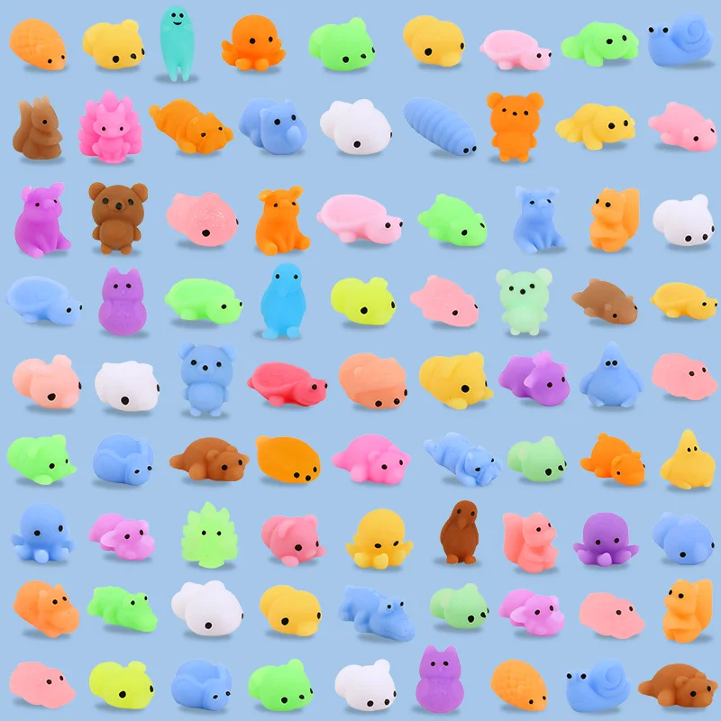 10/30Pcs Cute Animal Squishy Toys Boy Girl Birthday Party Favors Pinata Filler Kids Christmas Gift Soft Sticky Stress Relief Toy