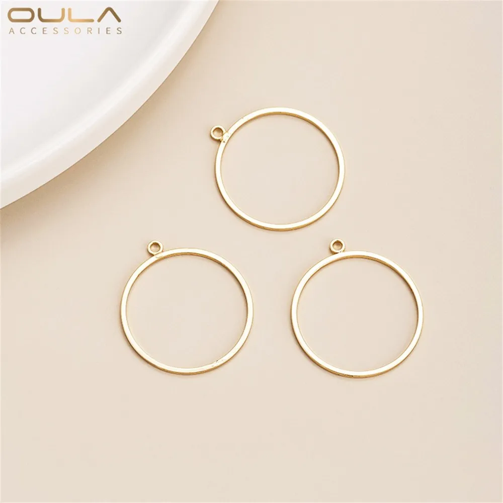 1pcs 14K 금도금 기하학적 프레임 펜던트, 라운드 워터 드롭 삼각형 하트 모양 Diy 손으로 만든 귀걸이 펜던트 액세서리