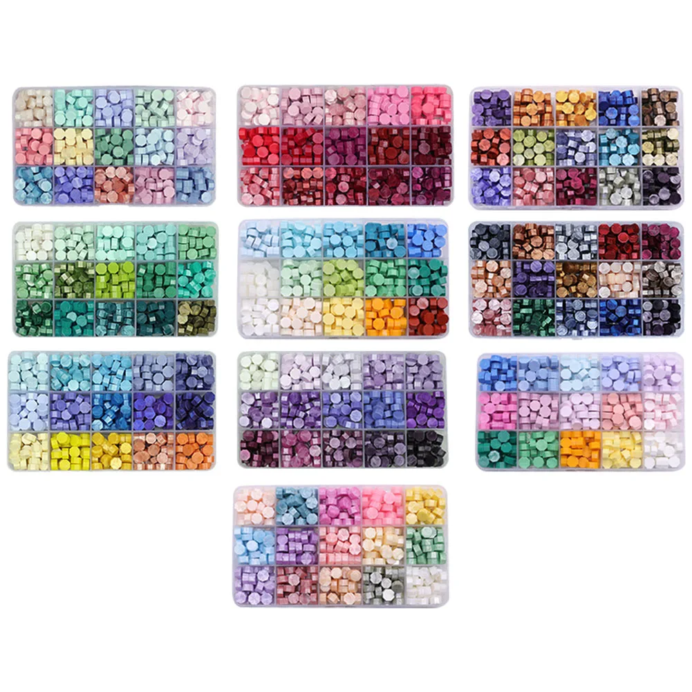 1 Set Retro Sealing Wax Seal Stamp Kit Craft Wax Card Making Tools Colorful Mix Sealing Wax Beads Festa Di Compleanno Di Nozze Fai Da Te