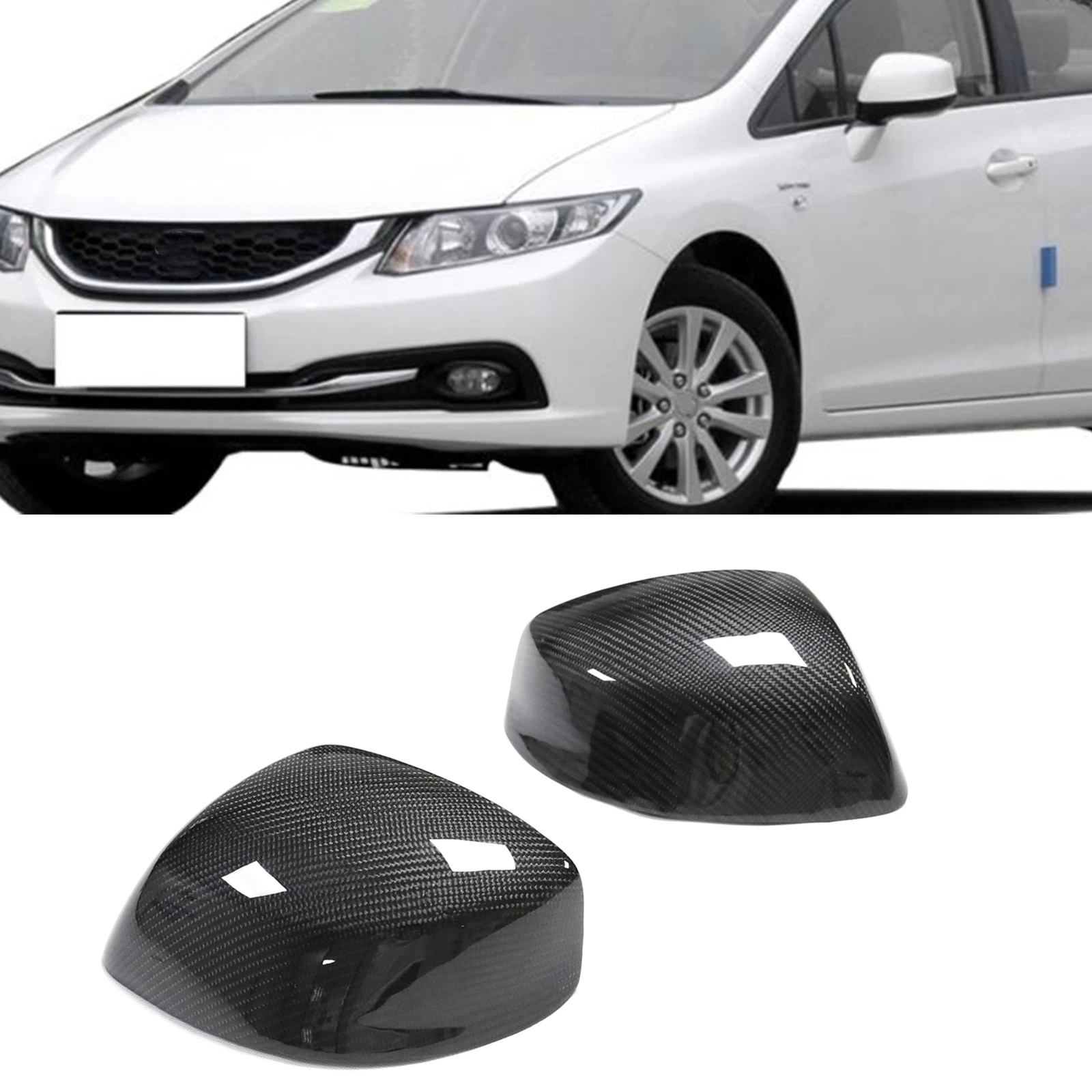 Spieg HO1320283 Driver Side Mirror Replacement for Honda Civic LX SE SPORT 2016-2020 Power Non Heated Manual Fold Plain White PTM 3PIN LH 