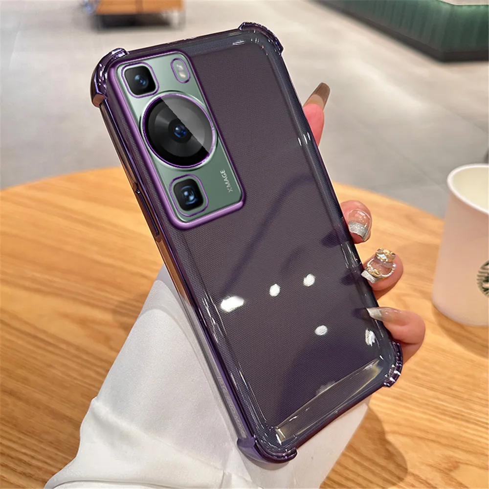 Plating Magnetic Bracket Transparent Shockproof Stand Holder Case