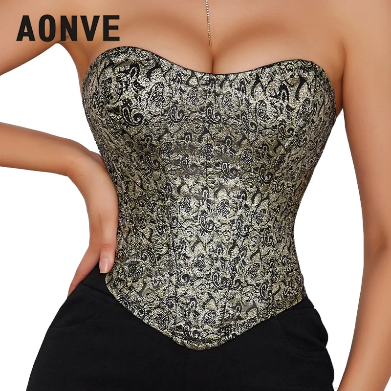 

Women'S Vintage Corset Top Waist Shaper Slimming Sheath Flat Belly Elegant Woman Bustiers Plus Size Zipper Overbust