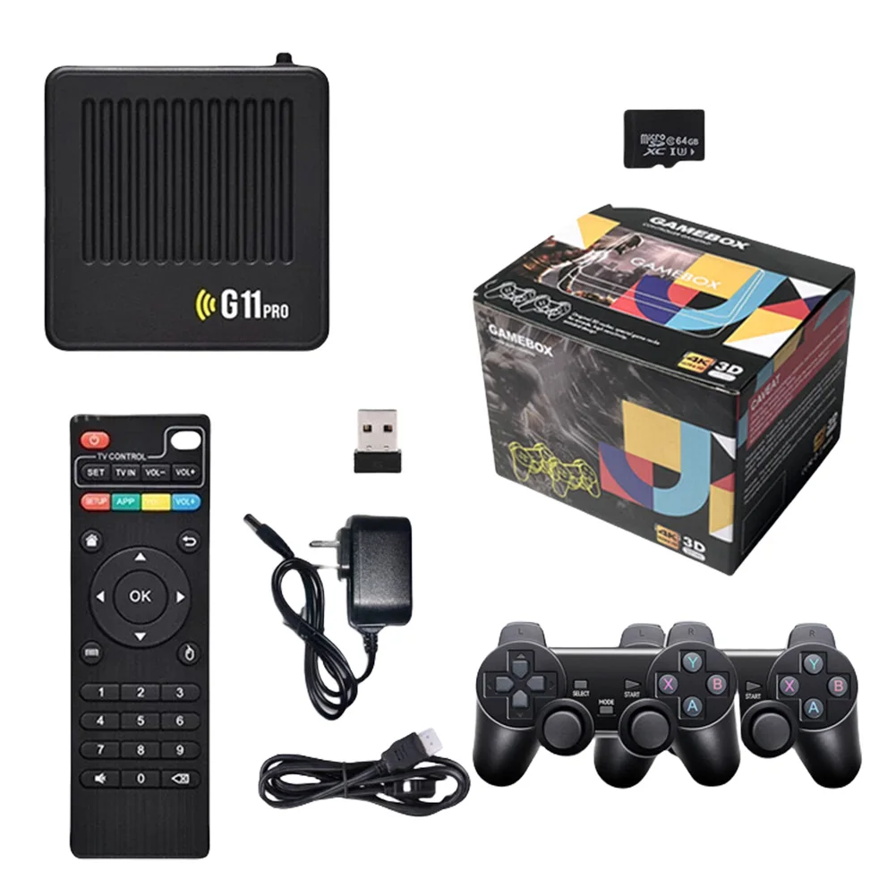 G11 Pro Retro Game Box 10000+ Retro Games HD Video Game Console 2.4G Wireless Dual Controllers Ultra Low Latency