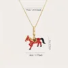1Pc Fashion Niche Enamel Red Horse Pendant Necklace for Women Keychain Pendant Sweet Cool Party Jewelry Valentine's Day Gift 4