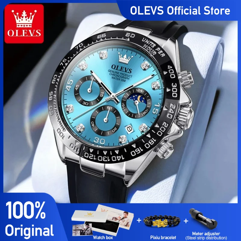 OLEVS 2875 Men Watch Quartz Top Brand Waterproof Luminous Watch for Men Three Small Dial Sport Wristwatch Chronograph Date Reloj quartz watch