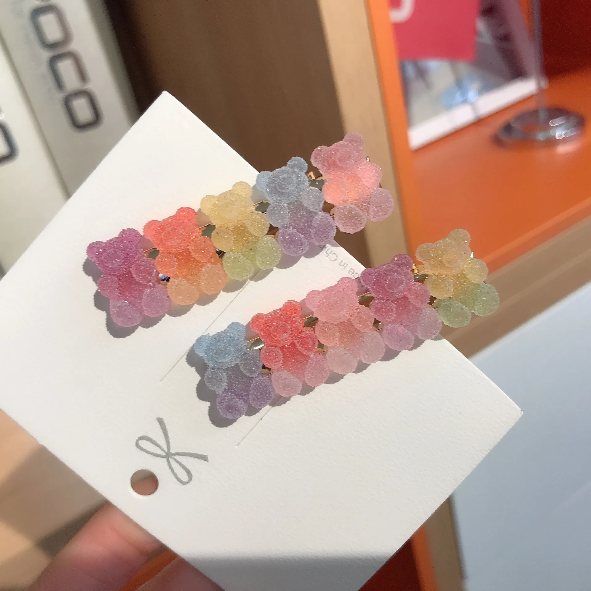 Soft Sweets Bears Hair Clips Barrettes Candy Colored Bear Hairpin Women Girls Hair Grips Pins Hair Band Accessories Hair Pins korean hair clips