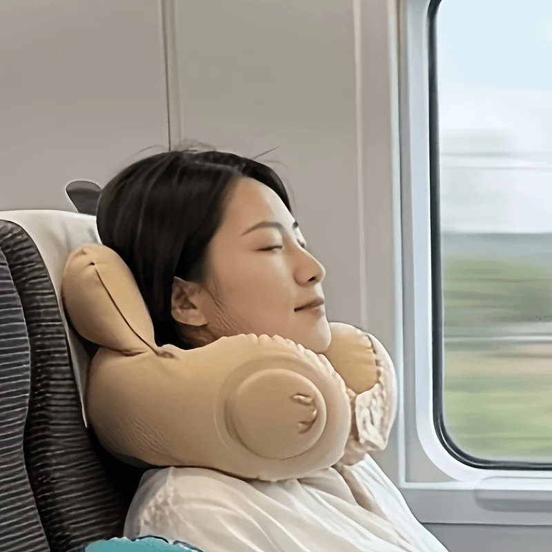 Inflatable U-Shaped Neck Pillow for Daily Comfort and Travel