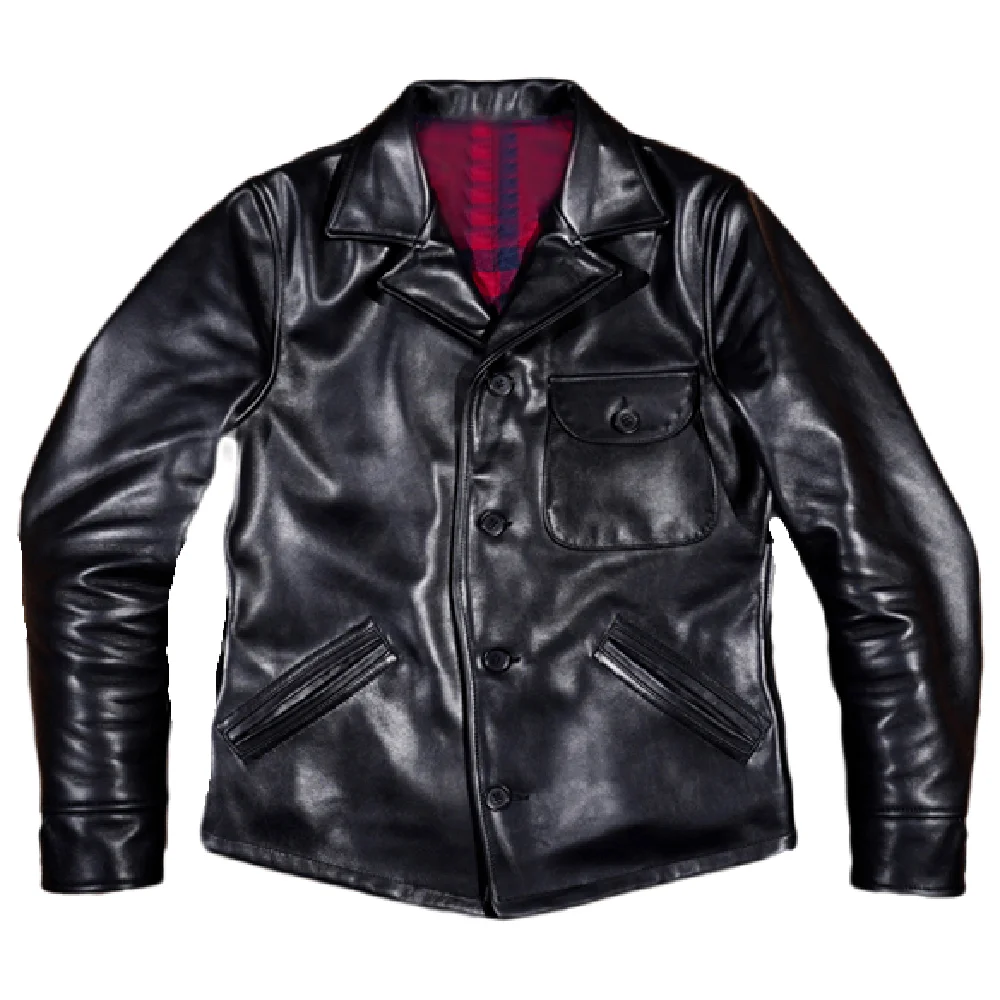 

Пальто мужское из коровьей кожи, винтажный повседневный жакет из натуральной кожи, пальто в европейском и американском стиле, японский импортный