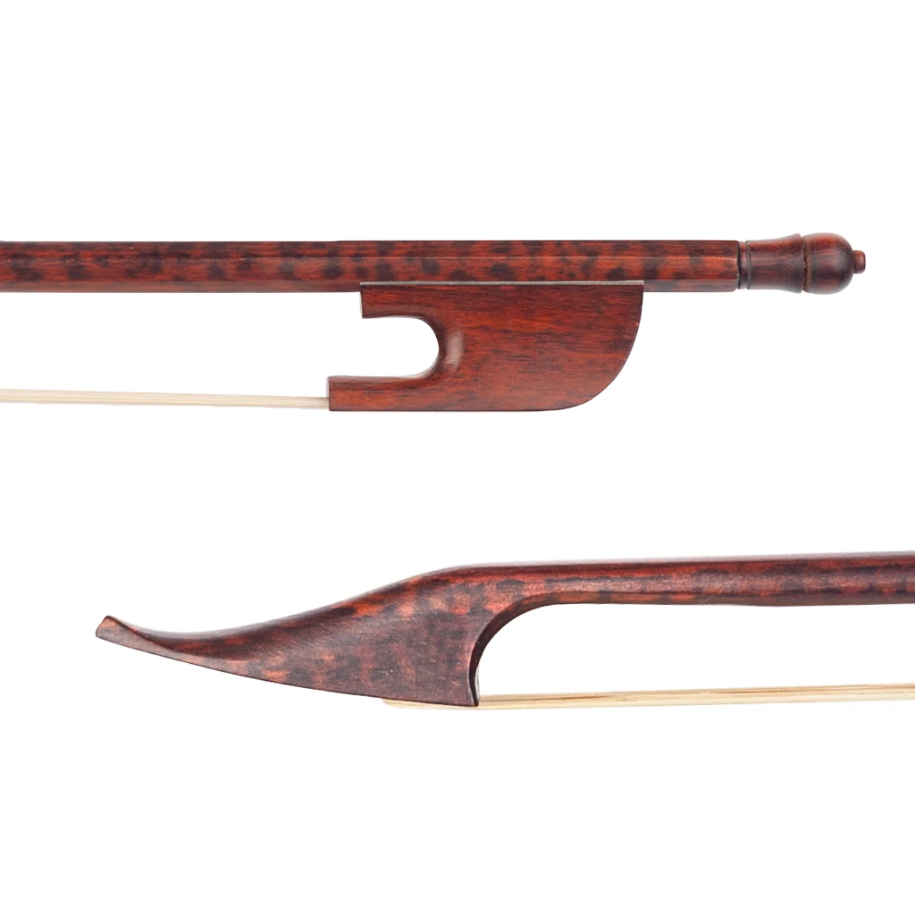 Mugig Advanced 4/4 Cello Bow Baroque Style Snakewood Round Stick Mongolian White Horsehair