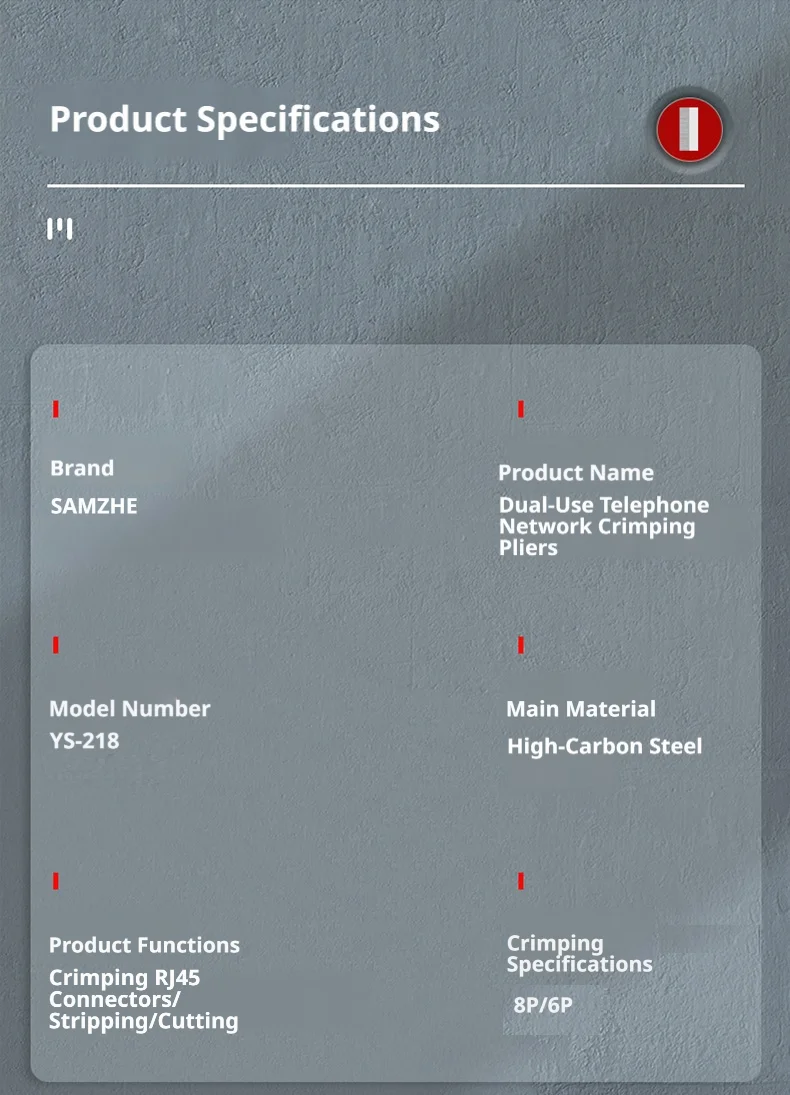 SAMZHE Multifunktionale Netzwerkkabel-Crimper RJ45 Crimpzange für CAT5e/6/7/8 8P/6P/4P Kraftsparende Ethernet-Kabelzange – Detail 14