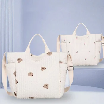 Borsa per pannolini Borsa a tracolla da donna ricamata Borsa a tracolla da viaggio ospedaliera Madre Bambino Borsa grande per mamma Organizzatore per bambini Confezione di maternità 1