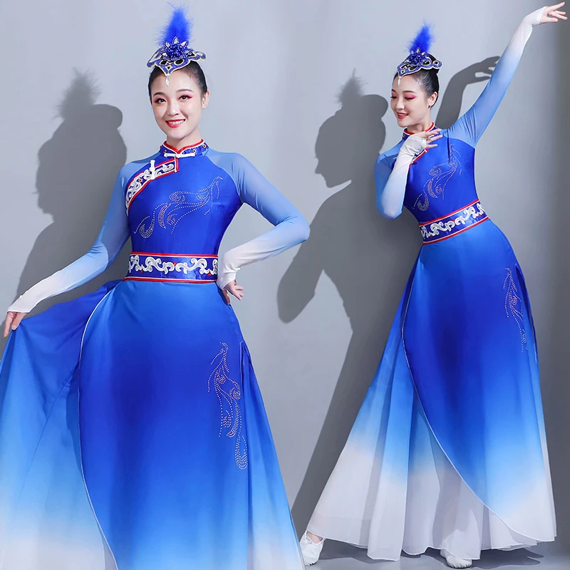 

Mongolian dance performance costume, grassland swing skirt, ethnic style, classical dance performance costume, Tibetan dance cos